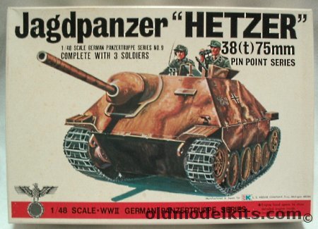 Bandai 1/48 Jagdpanzer Hetzer 38(t) 75mm (Kfz 138) Pz Jag Wag 638/10, 8239 plastic model kit